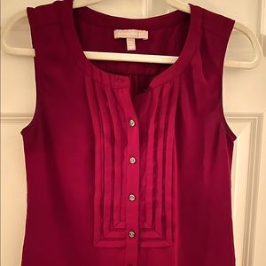 Banana Republic Women’s 00 Petite Sleeveless Blouse, Maroon